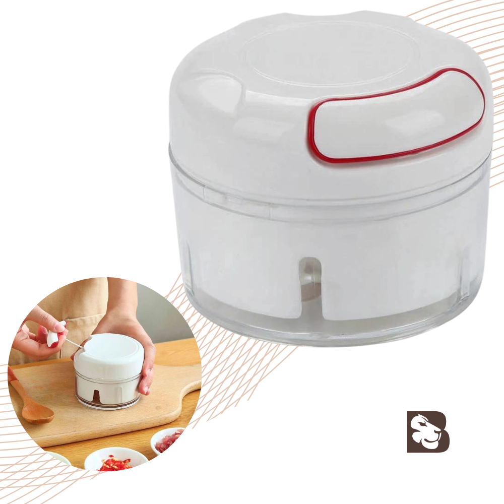 Mini Processador Com 2 Lâminas Triturador Compacto Manual Portátil Para Alimentos Alho E Cebola