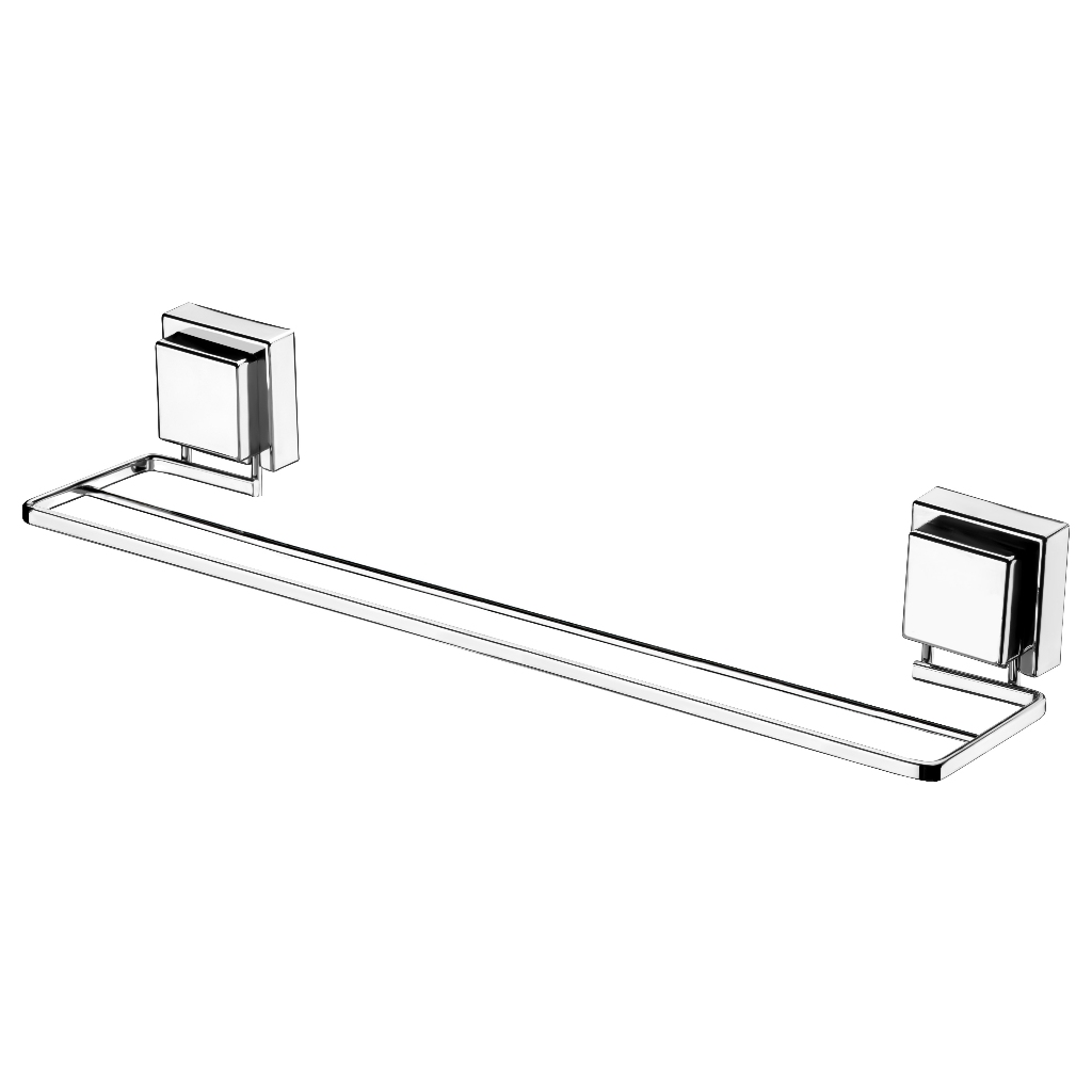 Toalheiro Duplo Porta Toalha Banho Cromado 45cm com Ventosas Future 8054 - Home & Living