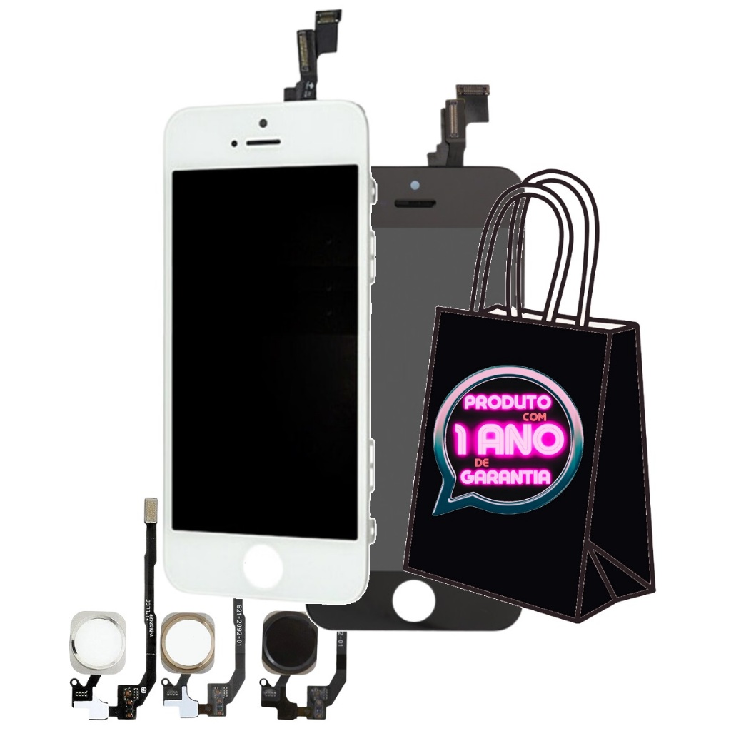 Tela Display Frontal Compatível iPhone SE 2016 A1723 A1662 A1724 + BOtão + 1 Ano Garantia! em Oferta na Shopee