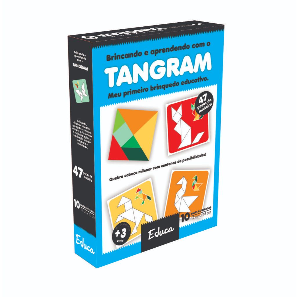 Tangram Jogo De Madeira Jogo Educativo Montessori Quebra-cabeça 47 peças de Madeira
