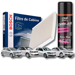 Filtro De Cabine Ar Condicionado Bosch Gol G5 G6 G7 Voyage Saveiro Polo Fox + Spray Higienizador