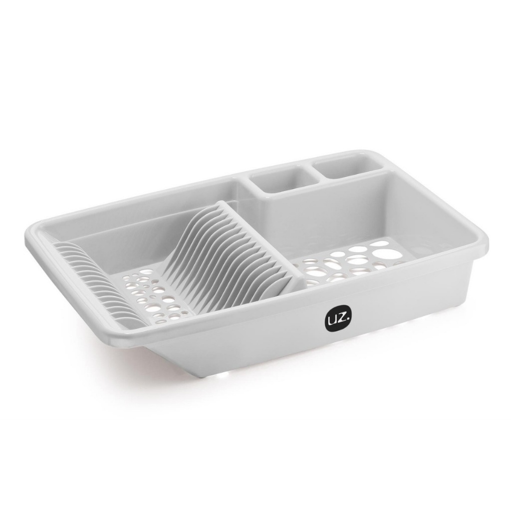 Escorredor De Louças Pratos Copos Vazado Compacto Plástico Cozinha Bancada Uz335 - Branco