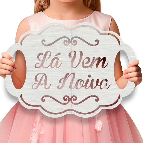 Placa Para Casamento Daminha Lá Vem A Noiva MDF