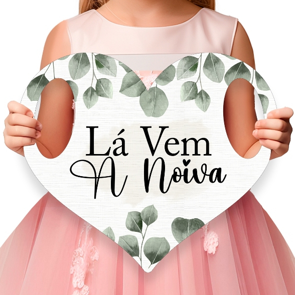 Placa de Casamento Para Daminha Lá vem a Noiva MDF