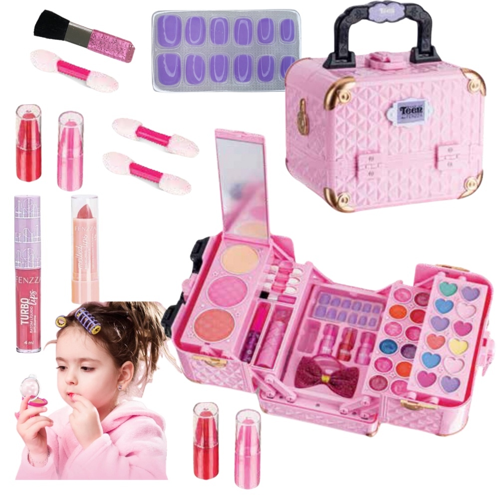 Maleta De Maquiagem Infantil - Kit Maquiagem Infantil Lindo em Oferta na Shopee