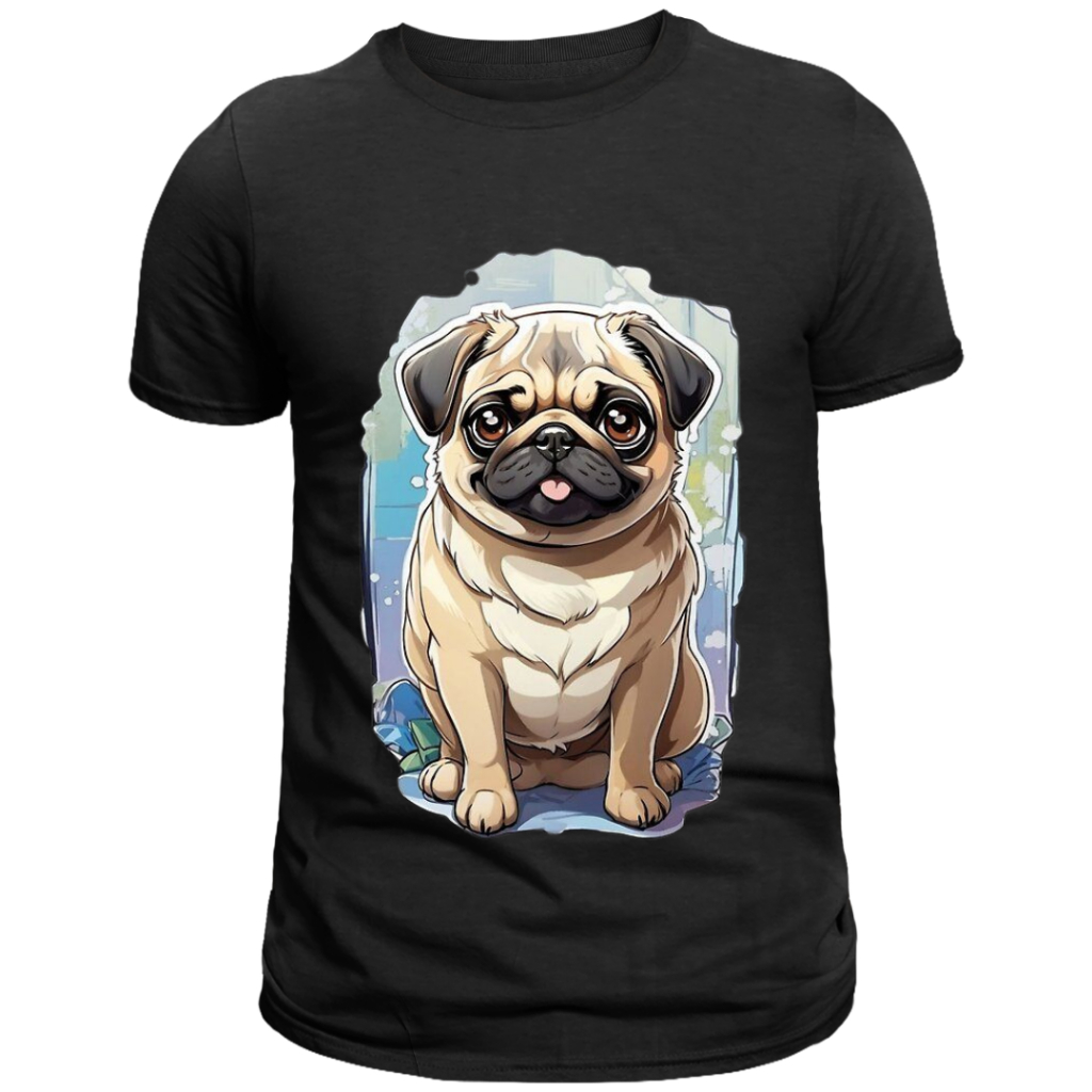 Camiseta Infantil e Adulto Meu Pet Pug Blusa unissex Dog Cachorro 100% Algodão 30.1 Penteado