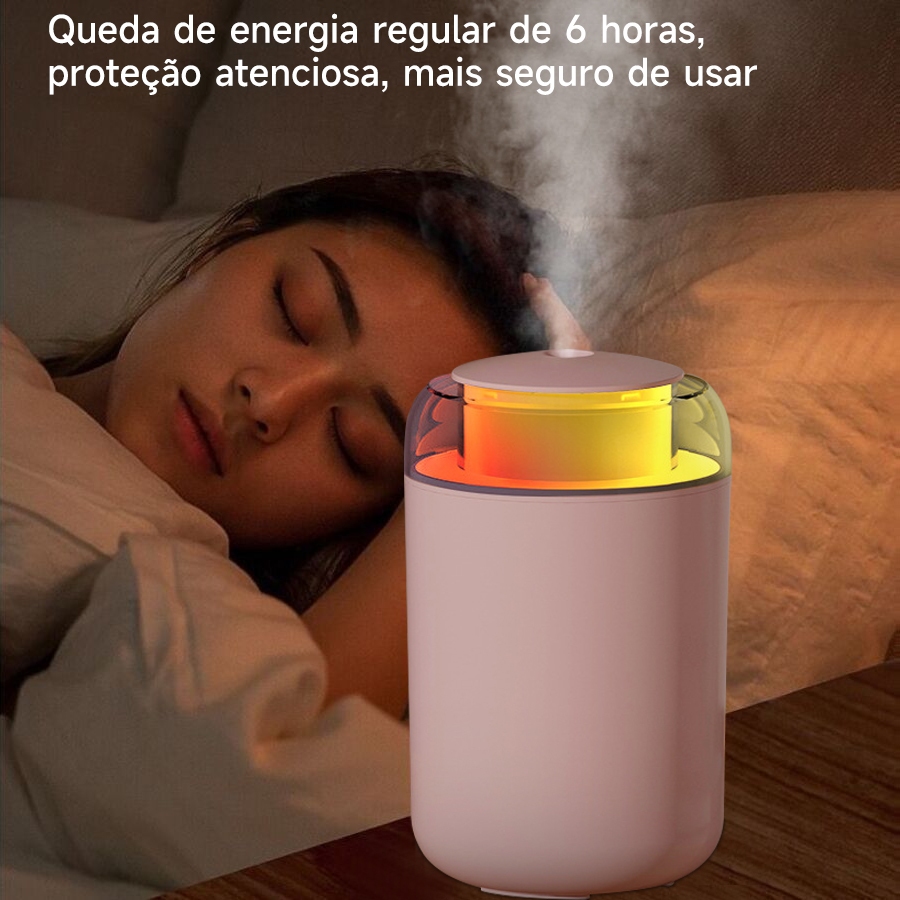 Umidificador de grande capacidade de 1200ml, nano atomizador de luz noturna LED para carro, quarto, escritório