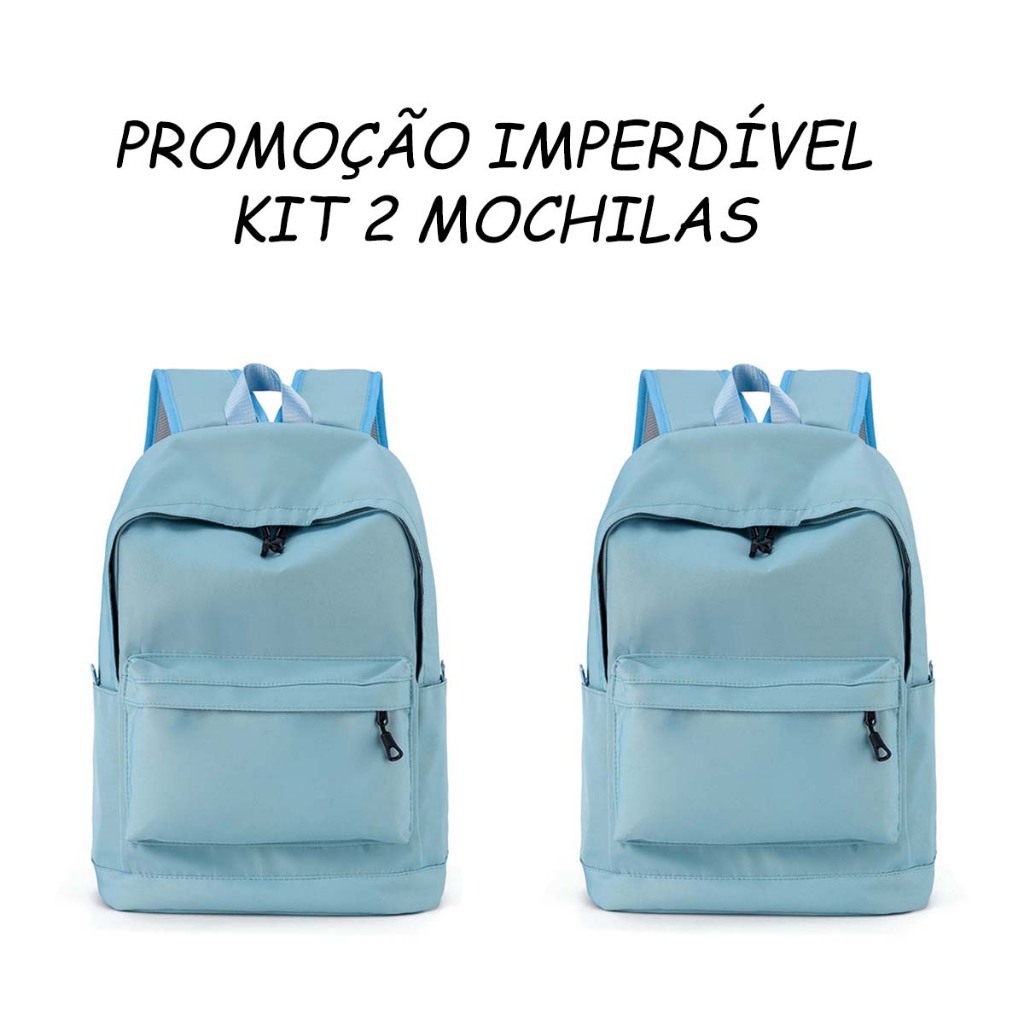KIT 2 Mochilas Feminina para irmãs e irmãos Escolar Compre 1 e leve 2 Mochila Unissex Impermeável para Escola, Trabalho, Viagens
