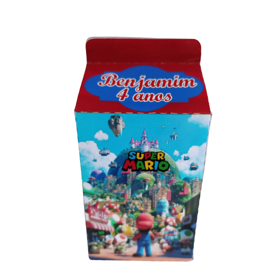 Kit Lembrancinhas 10 Caixinhas personalizadas Milk Super Mario Bross