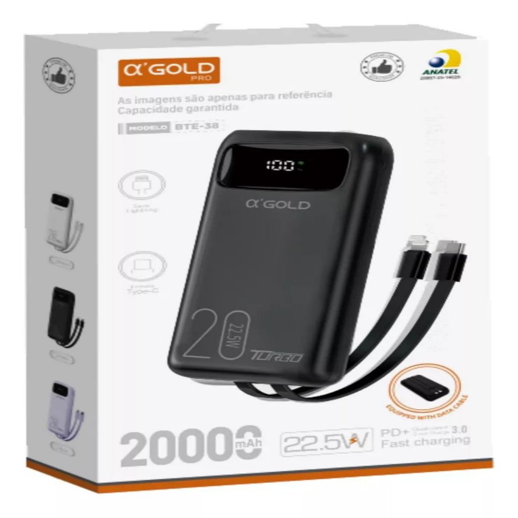 Power Bank Carregador Portátil 20000 P/ iPhone Tipo C Ultra em Oferta na Shopee