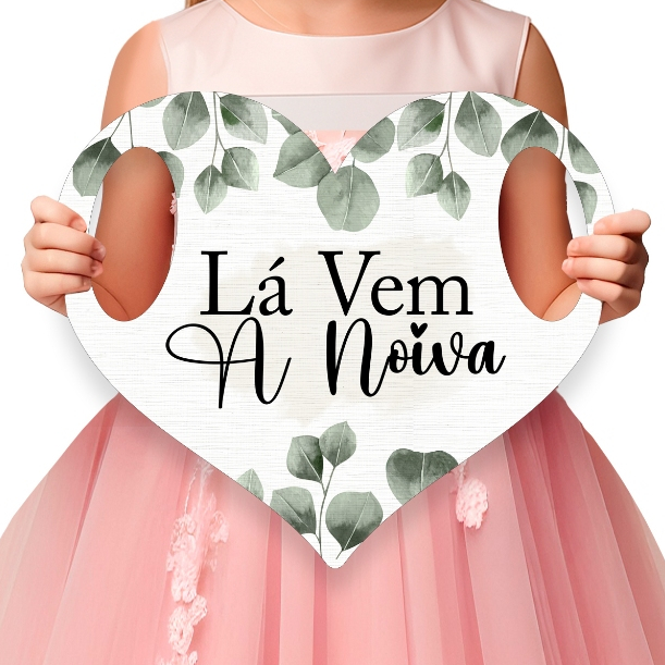 Placa De Casamento para Daminha Lá Vem a Noiva MDF