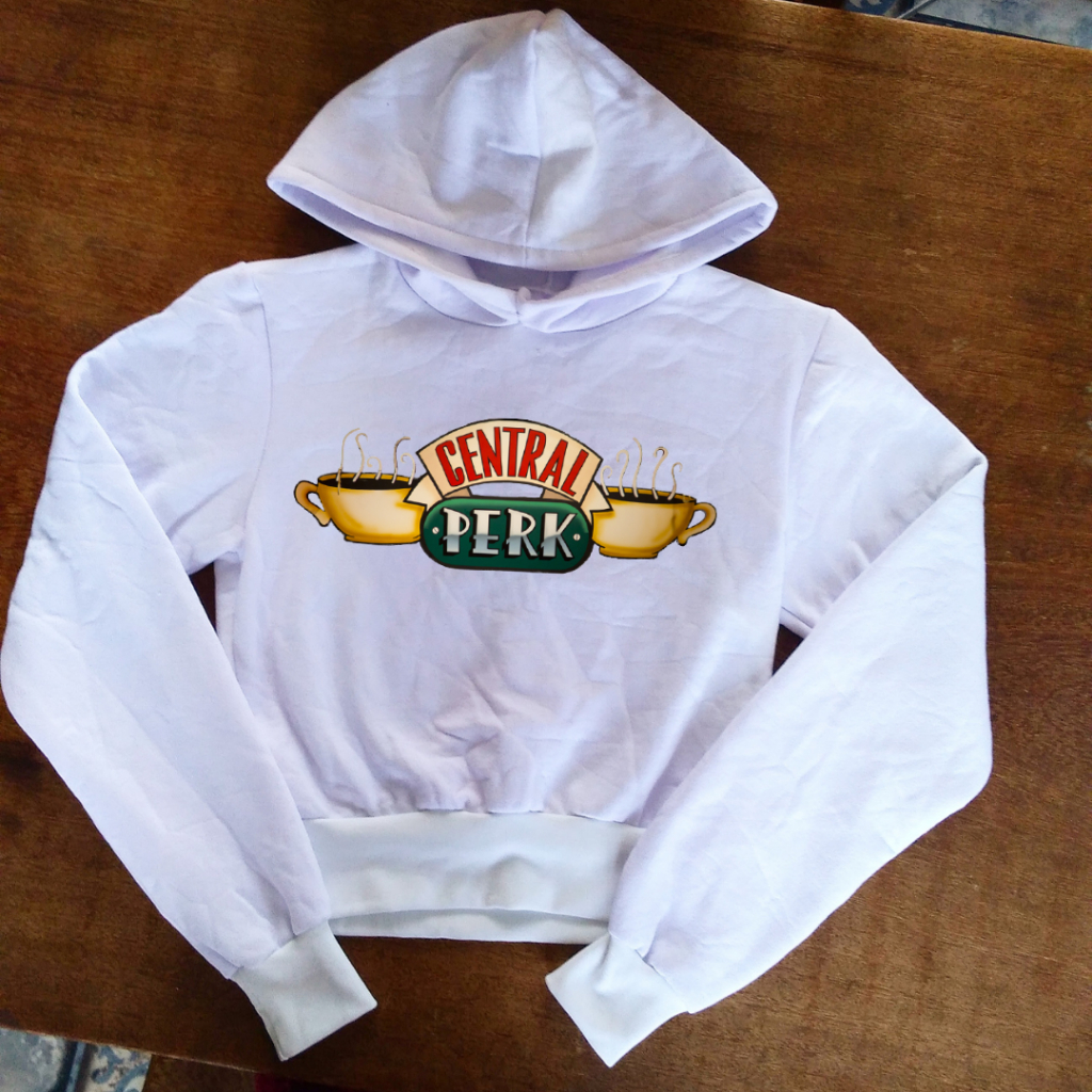 Blusa do Central Perk Friends - Moletom Cropped Feminino