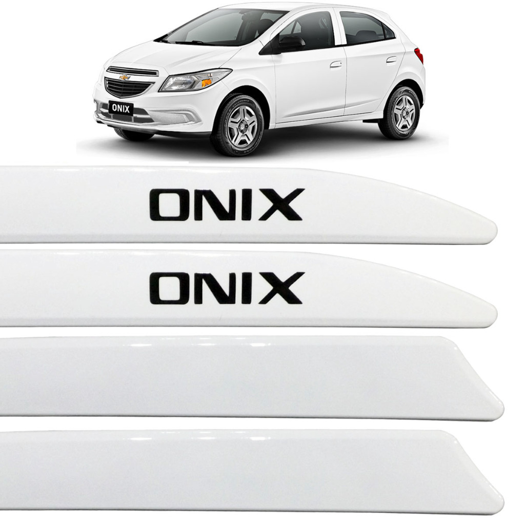 Jogo Friso Lateral Onix 2012 Até 2019 Modelo Facão Branco Summit