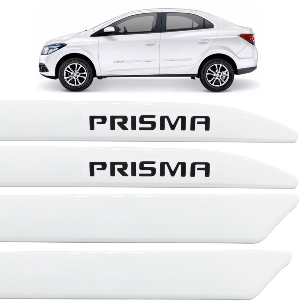 Jogo Friso Lateral Prisma 2013 Até 2019 Modelo Facão Branco Summit em Oferta na Shopee