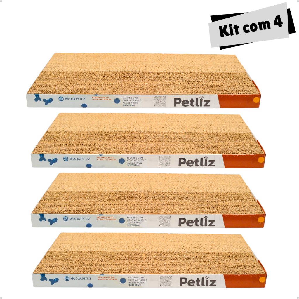 Kit 4 Brinquedo Para Gatos Arranhador Plano Antiestresse De Papelão - Petliz em Oferta na Shopee