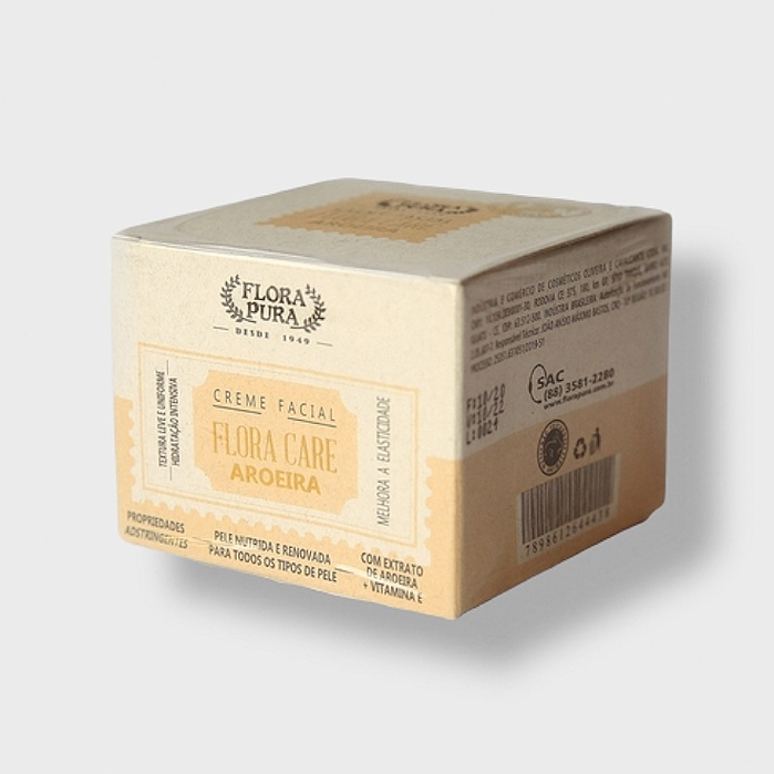 CREME FACIAL AROEIRA FLORA CARE 100g FLORA PURA