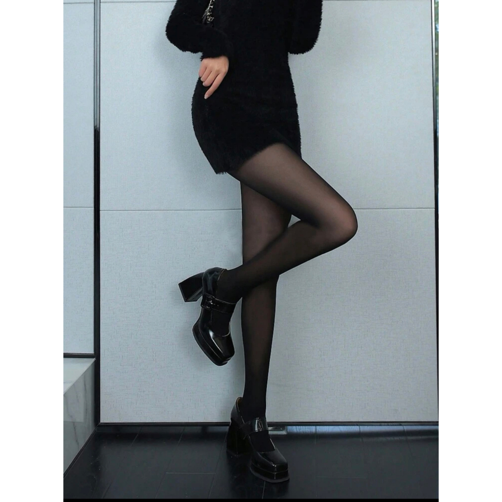 Meia Calça Social Classica Fina Fio 20 Transparente Modelo Europeu Elegante Para Trabalho Esporte Fino Poliamida