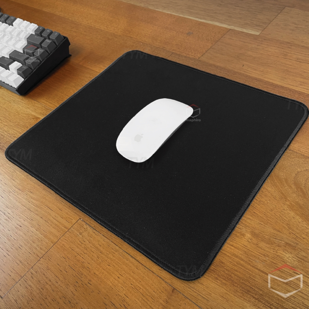 Mouspad Preto Liso Base Emborrachada 27 x 30 cm