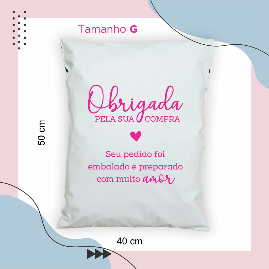 Envelope de segurança 40x50 (G) - 50 unidades - personalizado com frase (sem logo) -lacre inviolável em Oferta na Shopee