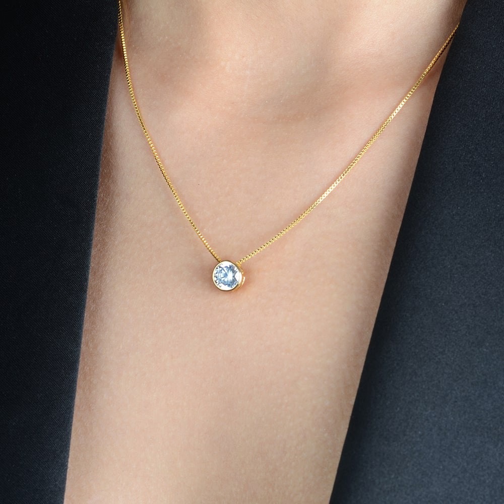 Colar femininos gargantilha Ponto de luz Folheado A Prata 925 a ouro 18k