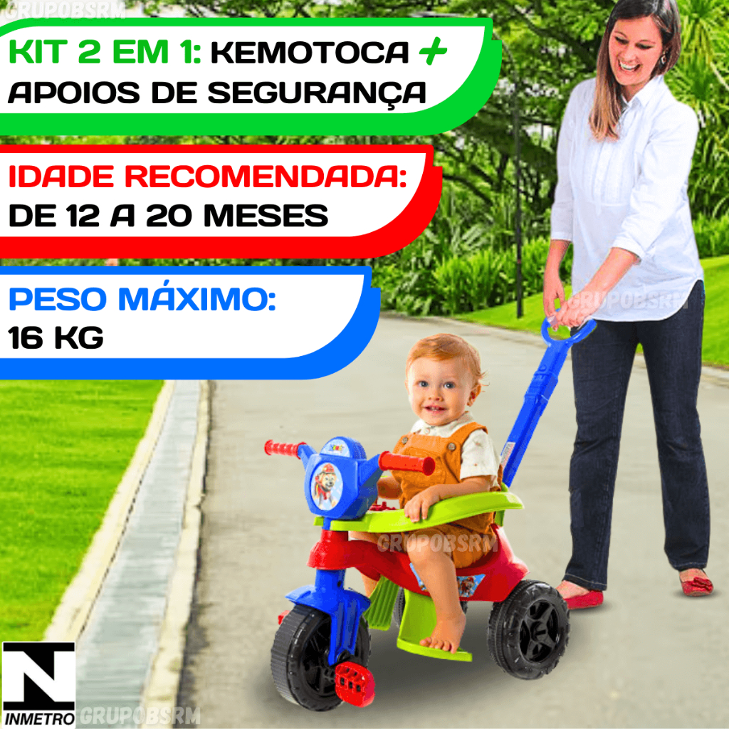 Kit Brinquedo Carrinho de passeio infantil Veiculo andador bebe de empurrar para criança 1 ano