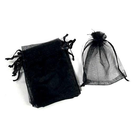 Saco De Organza Preto 7x9 Com 100 Unidades Lembrancinha
