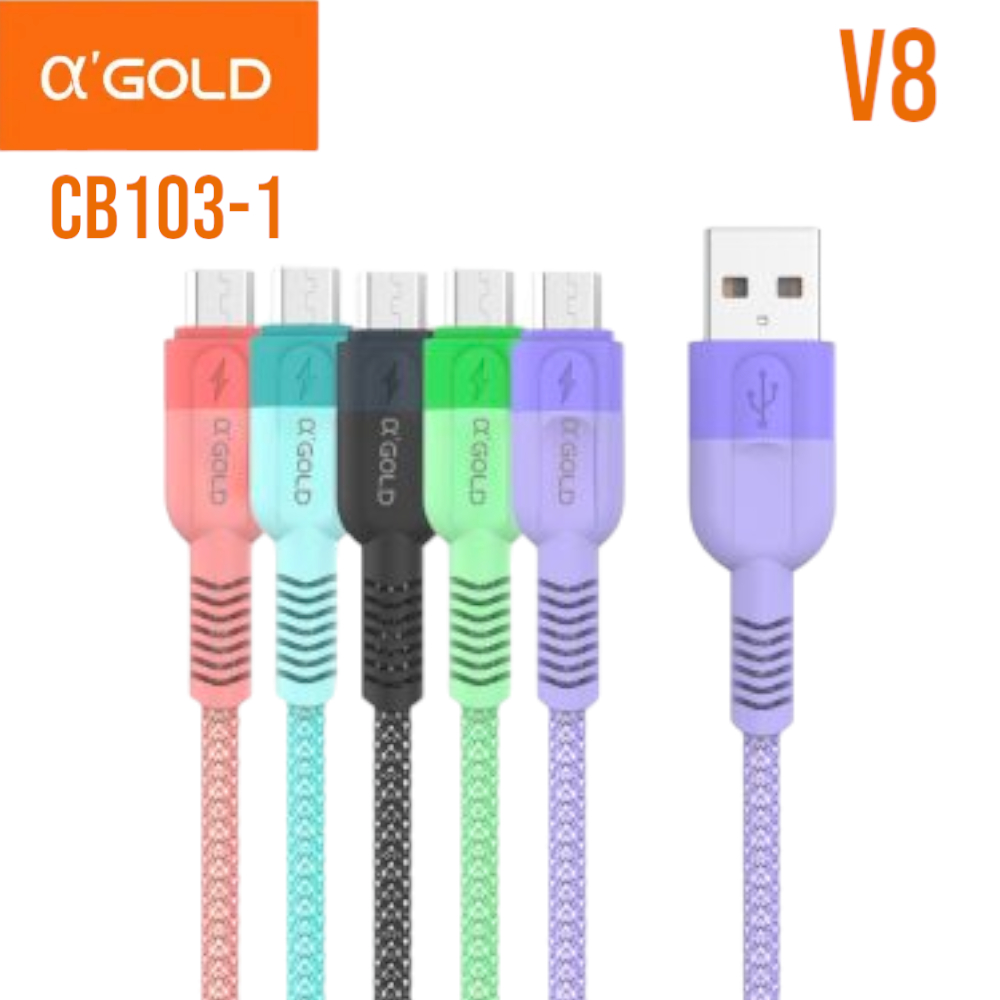 Cabo de Carga Rápida Turbo Revestido A Nylon USB Para V8 Carregamento Rápido Entrada Micro USB