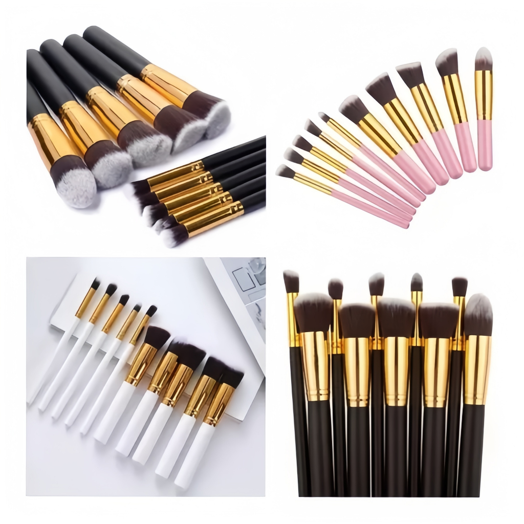 Kit 10 preto maquiagem Pinceis esfumar contorno Kabuki profissiona PRONTO ENTREGA