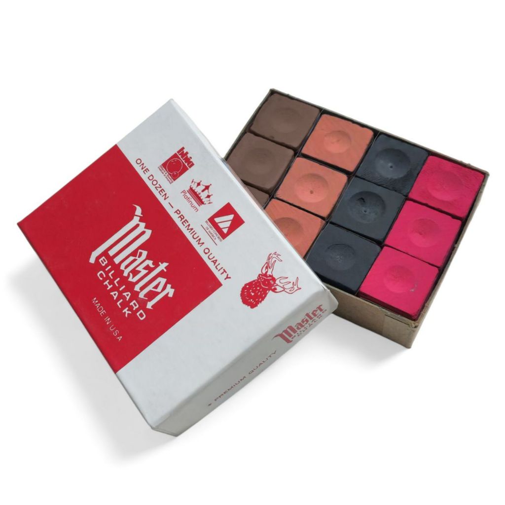 Giz Master Original Bilhar Sinuca Cx C/ 12 Peças