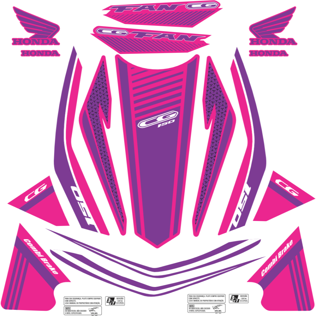 KIT - ADESIVO PARA MOTO - CG FAN 150 - VARIAS CORES