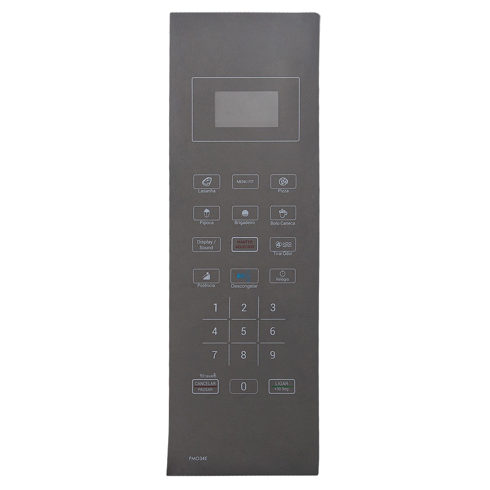 Membrana Teclado Para Micro-ondas Compatível Com Philco Pmo34e Pmo 34e Espelhada