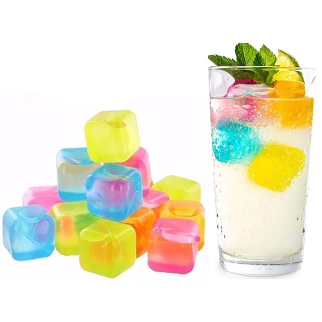 Cubos De Gelo Artificial Ecológico Colorido Reutilizável C/ 10/20/40 Unidades