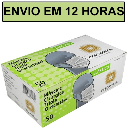 KIT COM 3CX Máscara Descartável Tripla, Branca, Clip Nasal, C/elástico - Descarpack em Oferta na Shopee