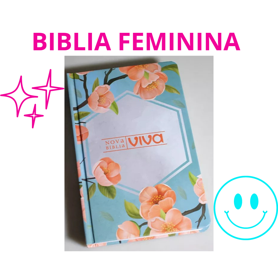 Bíblia Feminina Nova Bíblia Viva Capa Dura Floral Slim