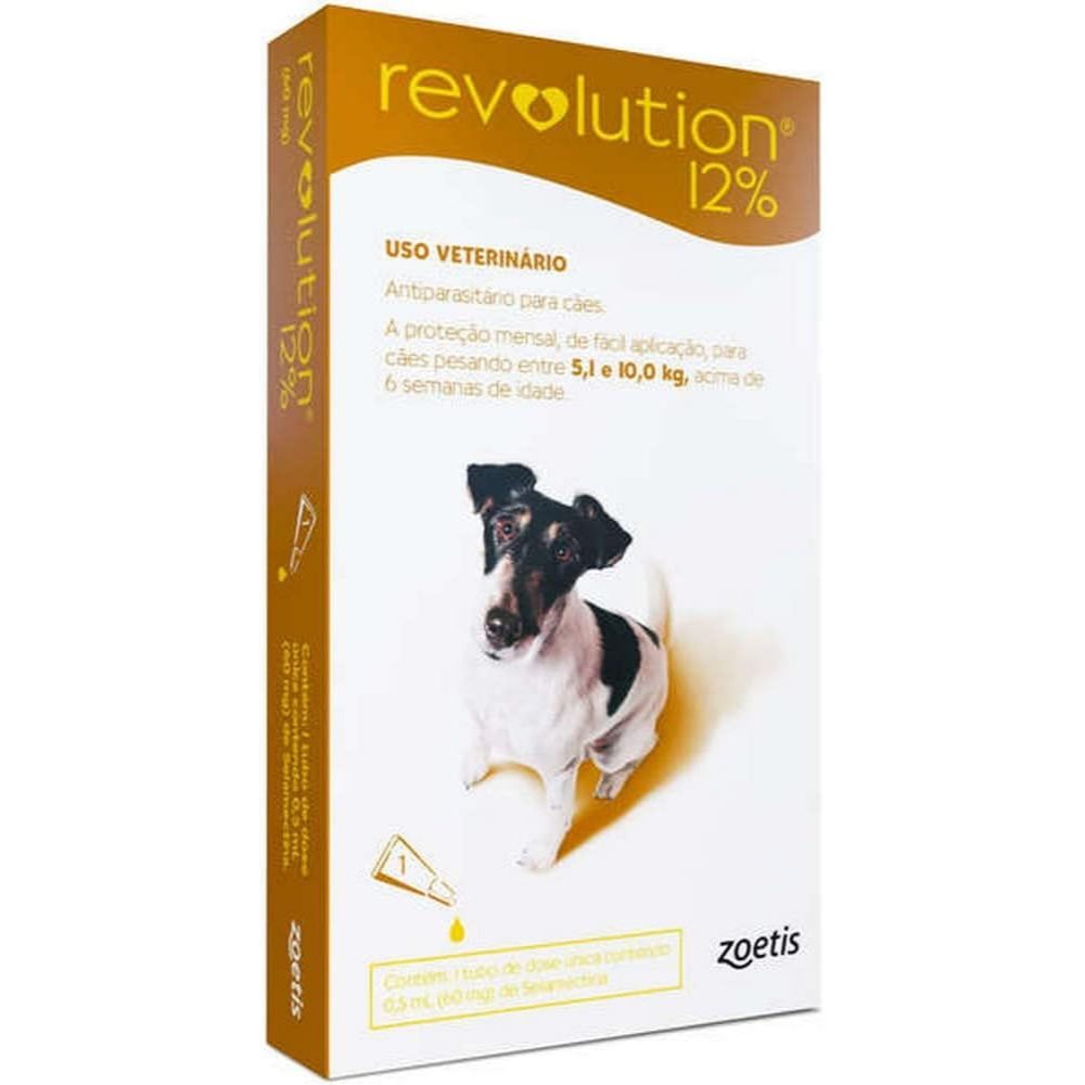 Antipulgas Revolution 12% Para Cães Zoetis 5,1 a 10kg - Pets