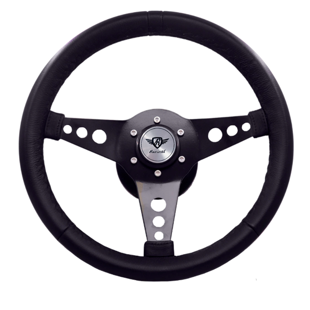 Volante Clássico Revival Mini R Pu Logo Prata Chevette  F1000 Fusca Brasília Fiat 147 A10 em Oferta na Shopee