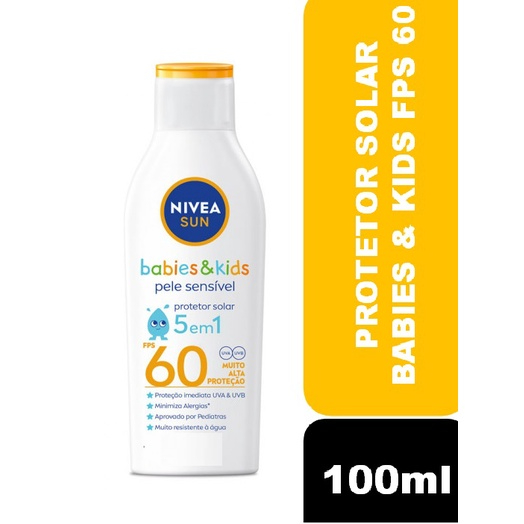 Protetor Solar Nivea Sun Babies & Kids Sensitive Fps 60 100ml em Oferta na Shopee