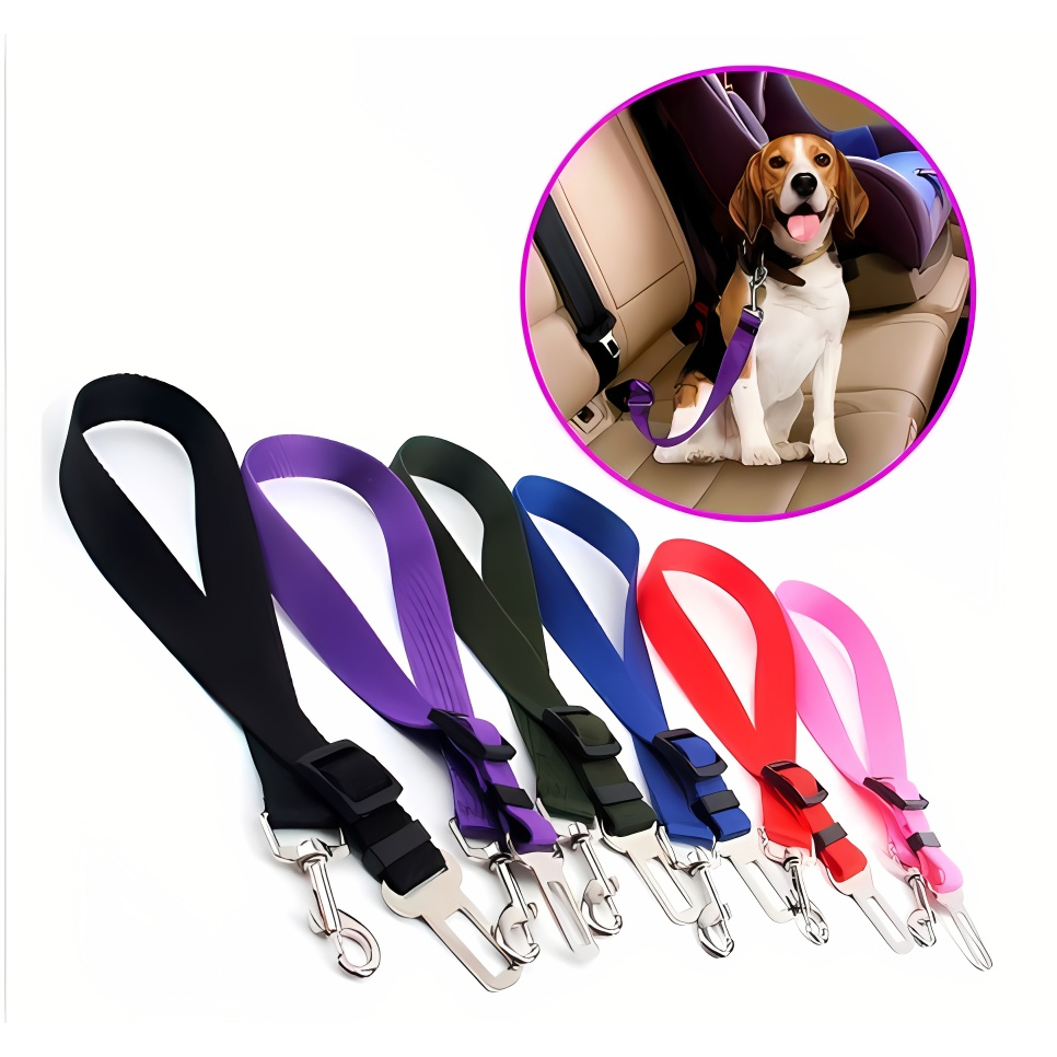 Cinto De Segurança Universal P/ Pet Cachorro Gatos Animais de Estimação Ajustável Proteção P/ Viagem