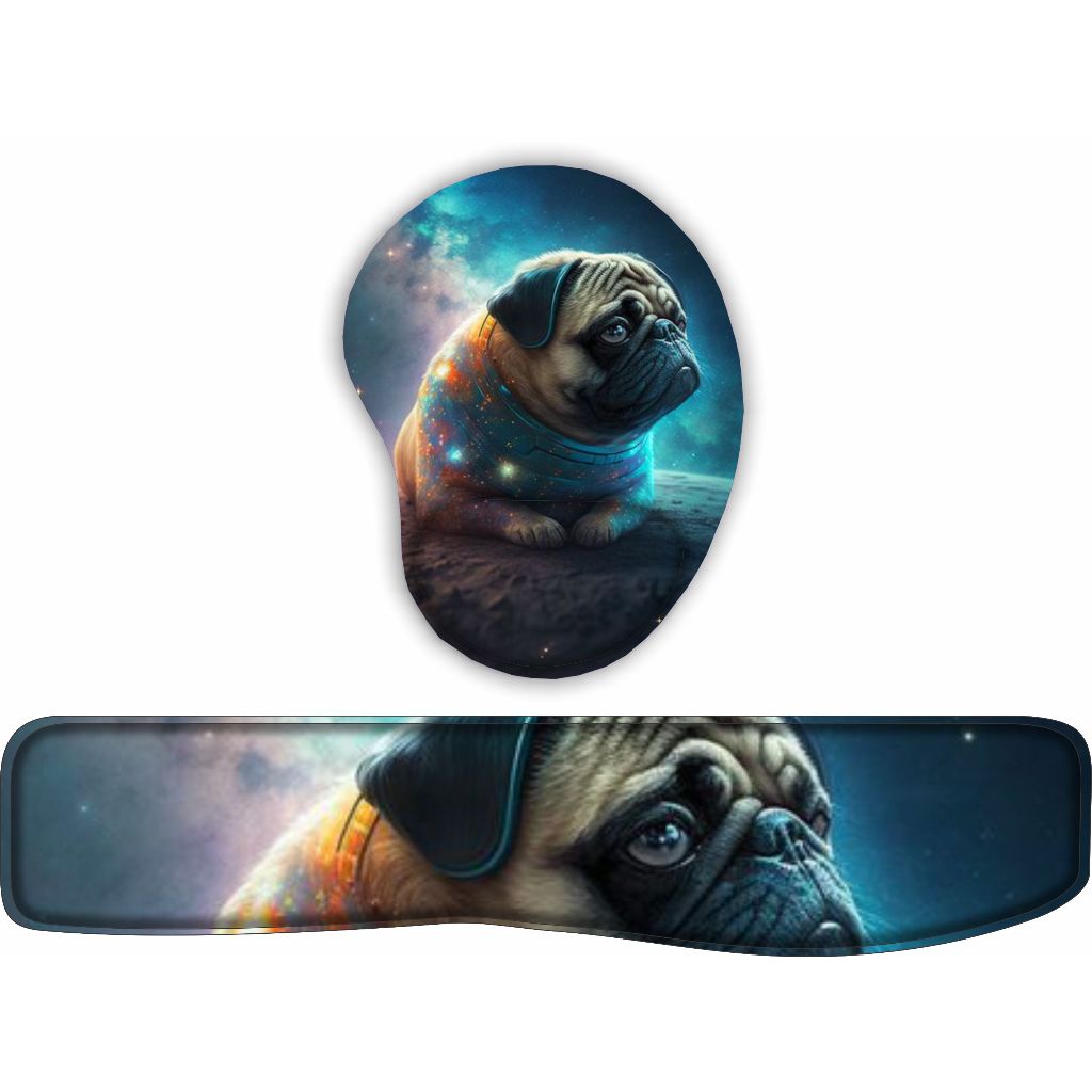 KIT Mouse Pad + Apoio de teclado Universo Dos Pugs
