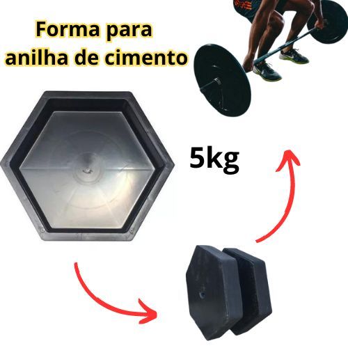 5kg Forma para anilhas de cimento 5 kg  - Pesos de academia - Molde para anilhas