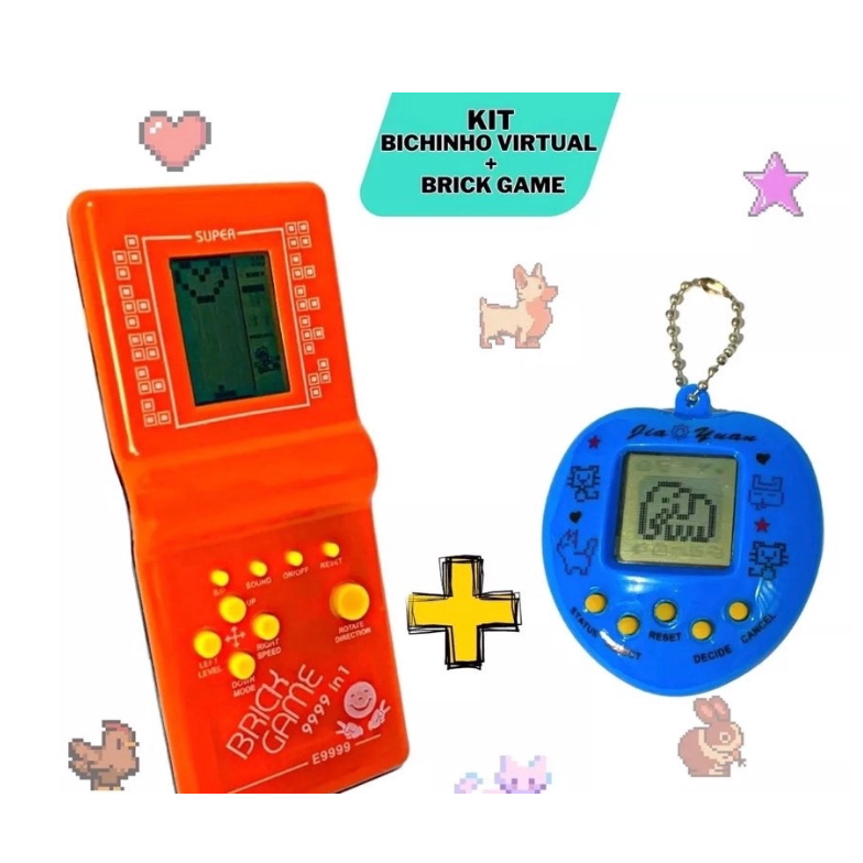 Kit Bichinho Virtual Tamagoch e Mini Game brinquedos Retrô