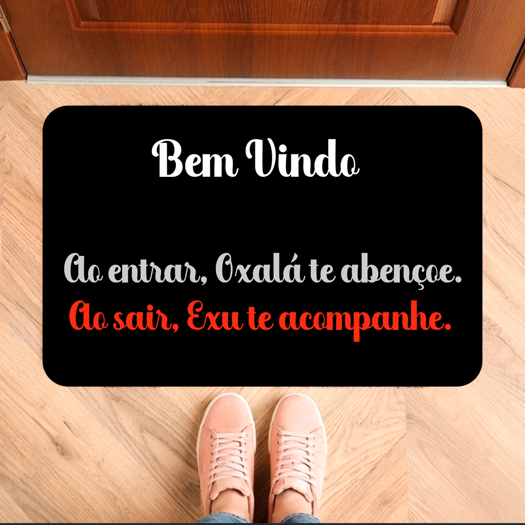 Tapete de Porta Antiderrapante Ao entrar Oxalá te abençoe. (tap 200)