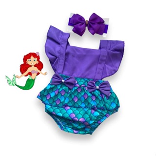 Romper Body Vestido Bebê Menina Sereia com Laço em Oferta na Shopee