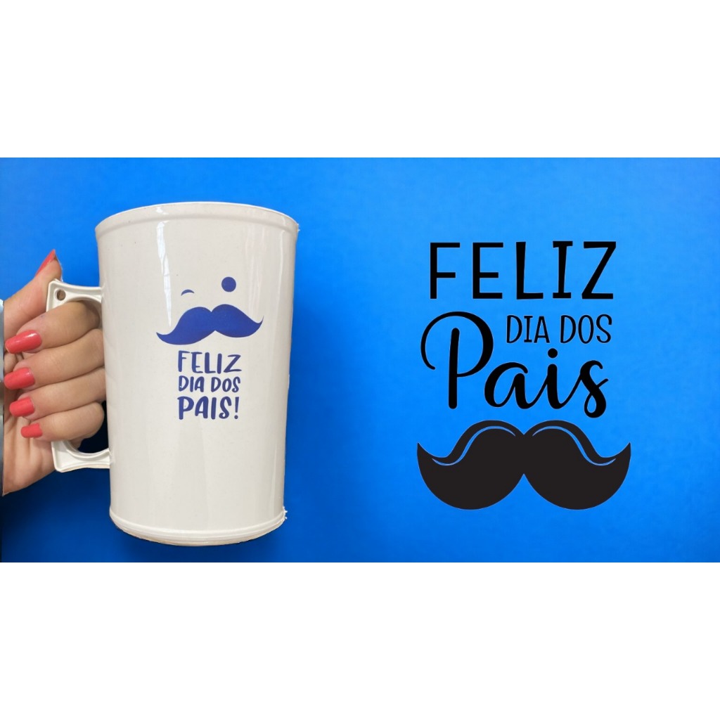 Kit 10 Canecas Chopp Dia dos Pais com tirante dia dos pais 600 ml- Plastica, chopp, drinks,bebidas