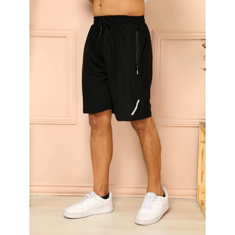Bermuda short importado esportivo\ bolsos com ziper com elastano secagem rápida