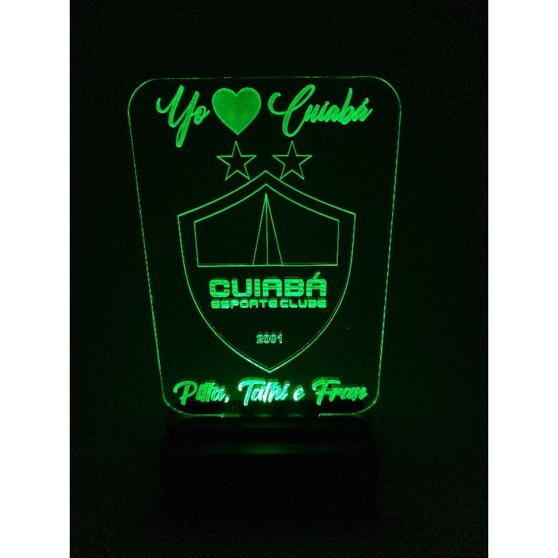 Luminária led Abajur Time de futebol escudo de time qualquer escudo RGB 16 cores