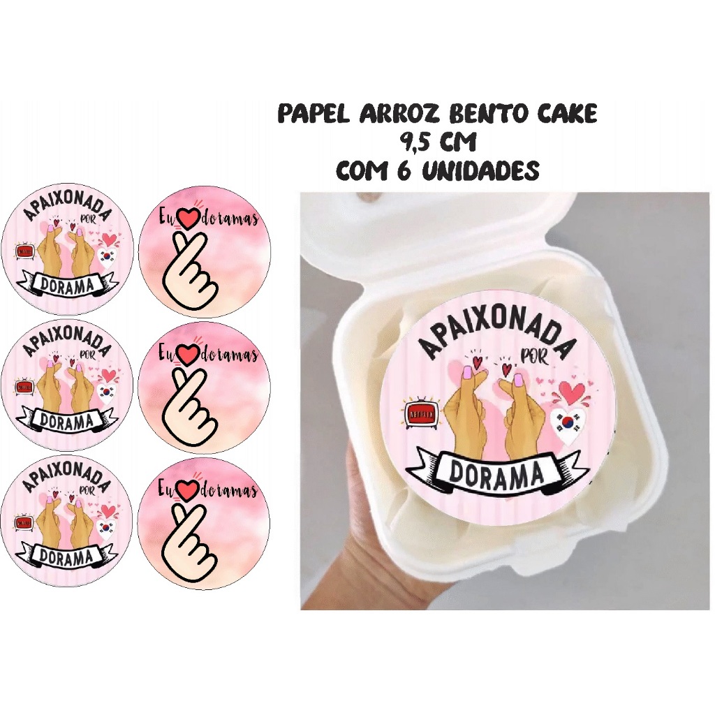 Papel de arroz personalizado Bento cake, bolo flork,Mini Bolo, Bolo Marmita, dorama, papel arroz mini bolo