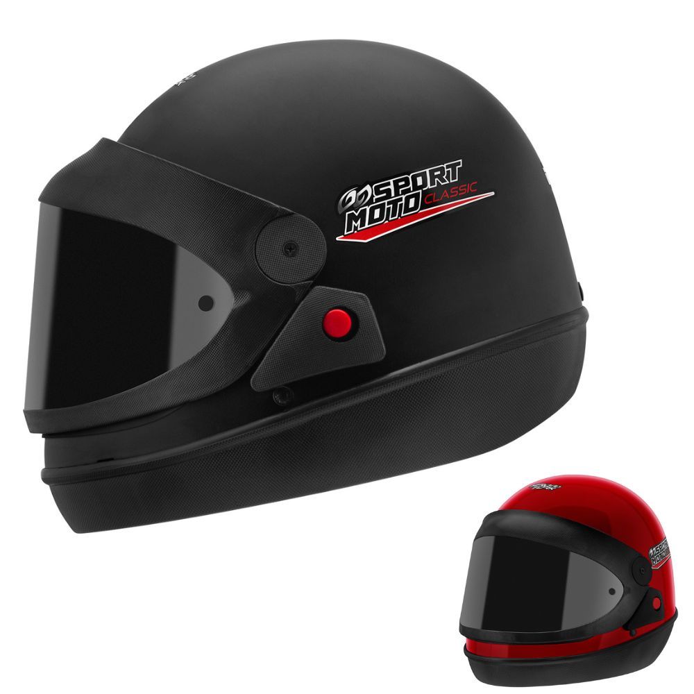 Capacete Automático Feminino Masculino Fechado Pro Tork Esporte Moto Classic Viseira Fumê Preto Fosco