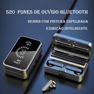 S20 Fones De Ouvido Preto Intra-Auricular Sem Fio Bluetooth À Prova D'água Estéreo Com Microfone em Oferta na Shopee