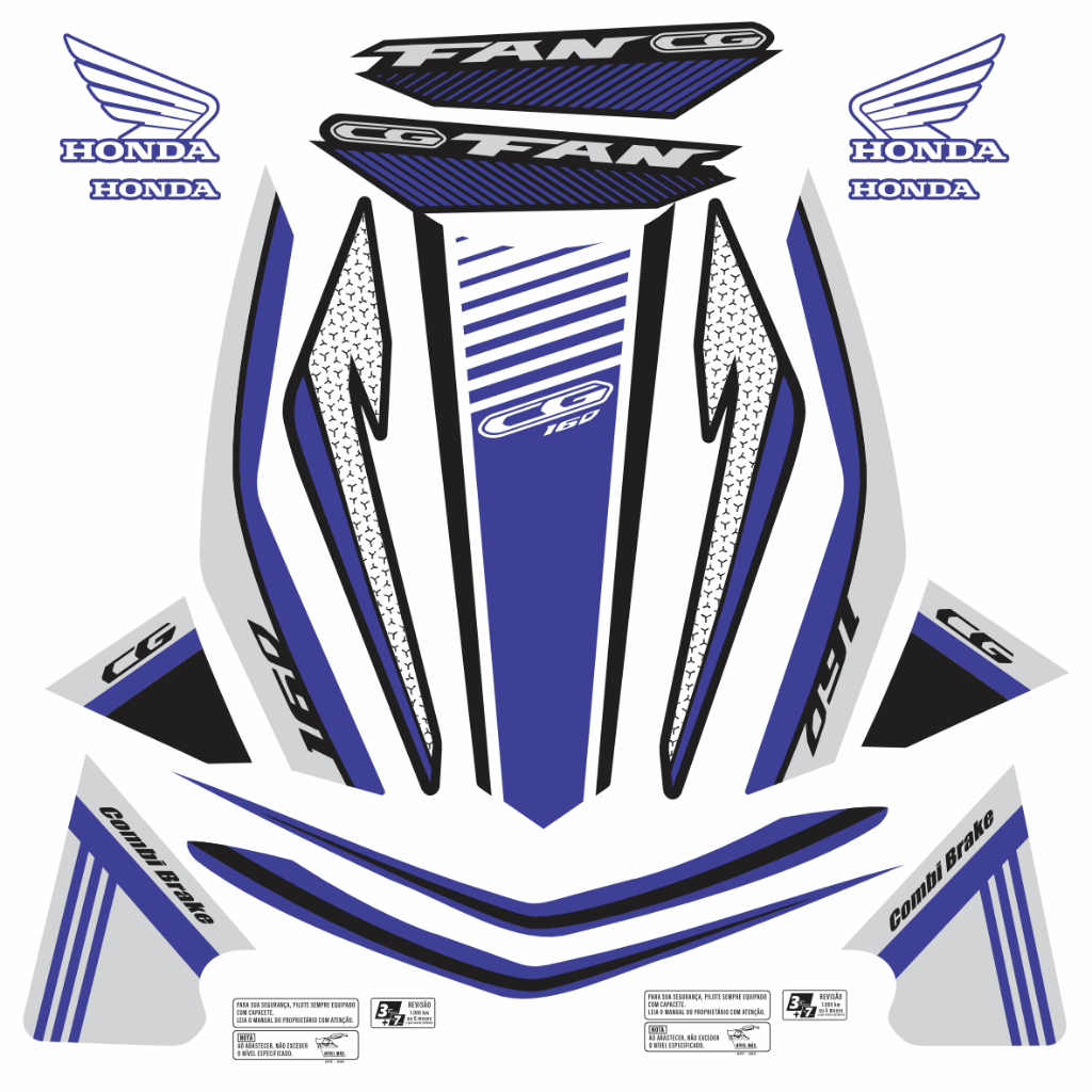 Adesivo Moto Fan CG 160 - 2022 - varias cores